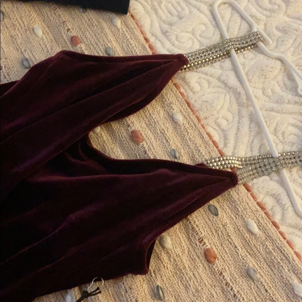 Burgundy forever 21 bodysuit with diamond straps